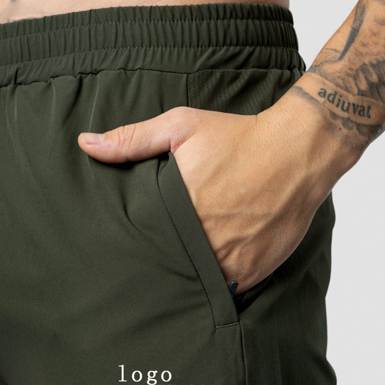 High Quality Polyester Drawstring Waist Men Track Sports Jogger Pants With Zipper Bottom detail pictures