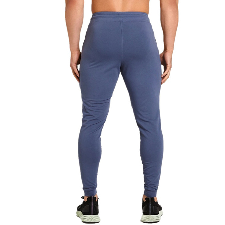 Wholesale High quality Custom Cotton Workout Men Slim Fit Gym Joggers With Zipper Pocket detail pictures