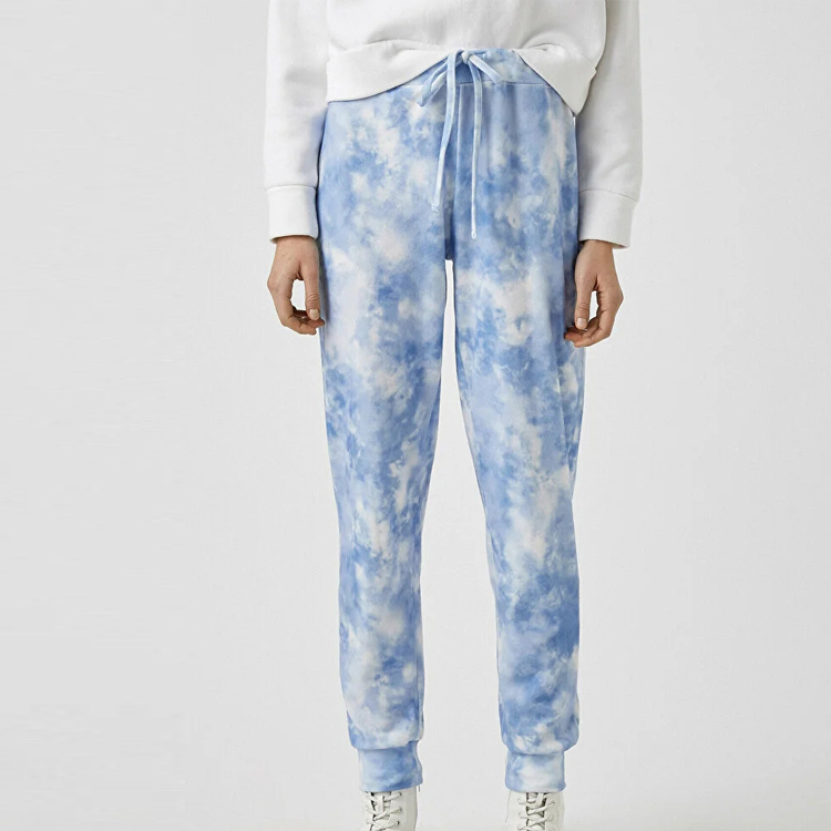 Custom Drawstring Waist Wholesale Tie Dye Cotton Jogger Pants For Women With Pockets