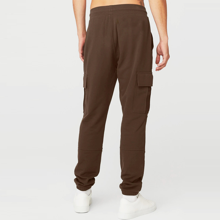 High Quality Cotton Polyester Elastic Waist Loose Fit Workout Men Cargo Pocket Joggers detail pictures