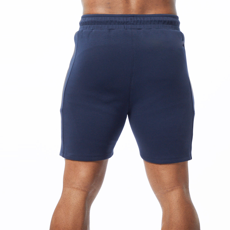 OEM Design Drawstring Wait Soft French Terry Cotton Workout Athletic Shorts For Men detail pictures