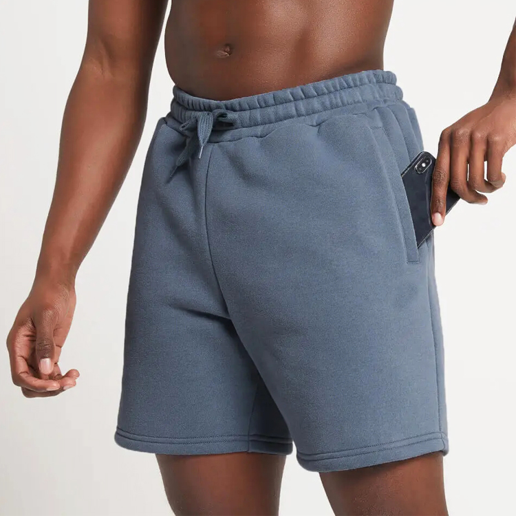 High Quality 60%Cotton 40%Polyester Drawstring Waist Men Workout Sports Sweat Shorts detail pictures