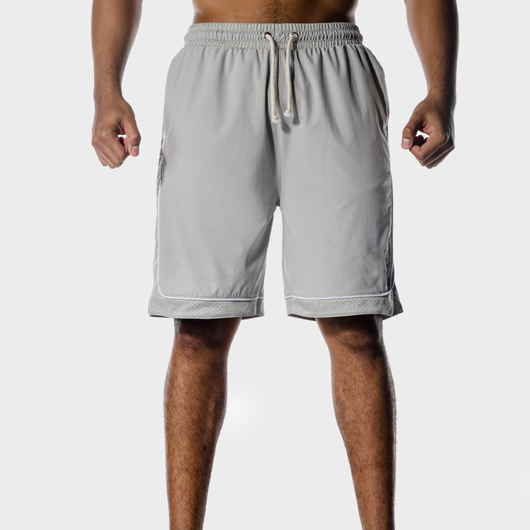 High Quality Breathable Mesh Fabric Drawstring Waist Blank Gym Basketball Shorts For Men