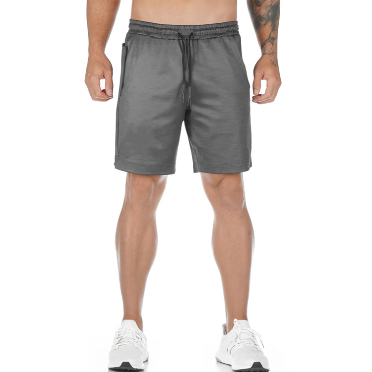 Custom Sweat Wicking Polyester Drawstring Waist Gym Running Shorts For Men