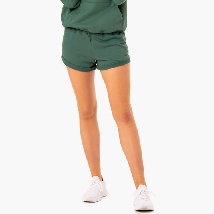 OEM Wholesale Active Fitness 60% Cotton 40% Polyester Women Workout Sweat Shorts detail pictures