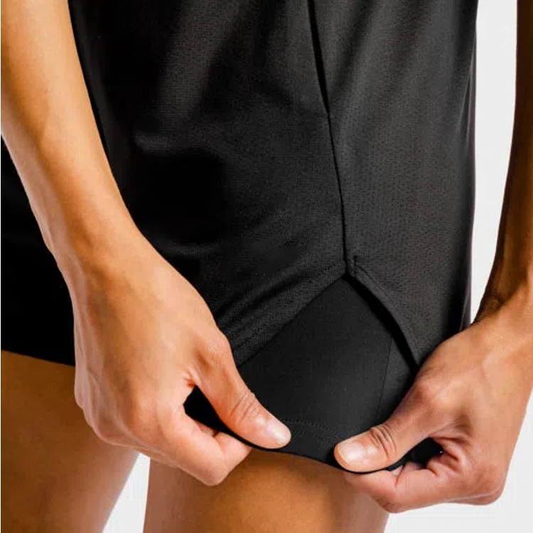 Best Sell Custom Logo Polyester Mesh Fabric Elastic Waist Women 2 In 1 Sports Gym Shorts