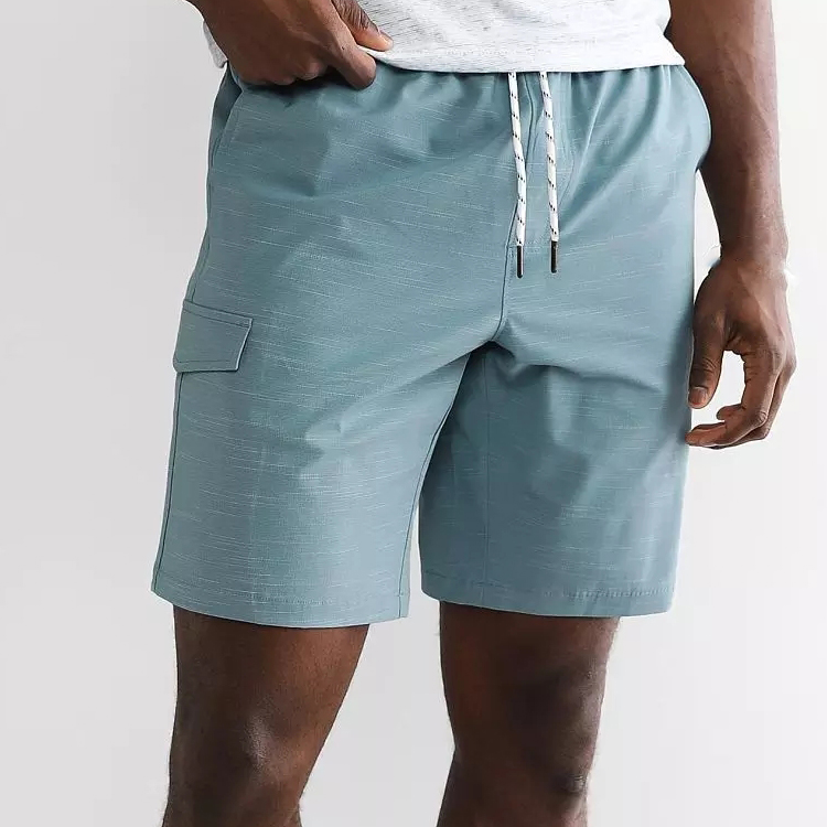 Factory Price Drawstring Waist Custom Label Workout Cotton Cargo Shorts For Men