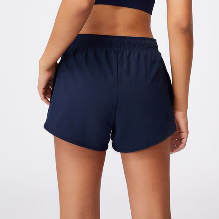 Custom Performance Woven Drawstring Waist Athletic Running Fitness Gym Shorts For Women detail pictures