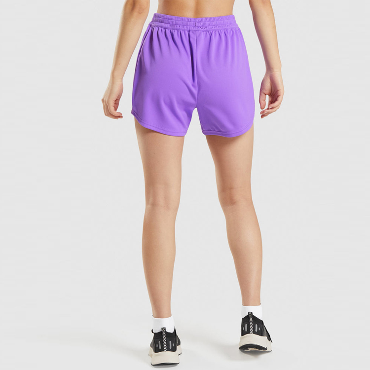 Factory Price Elastic Waist Sports Athletic Loose Mesh Running Shorts For Women detail pictures