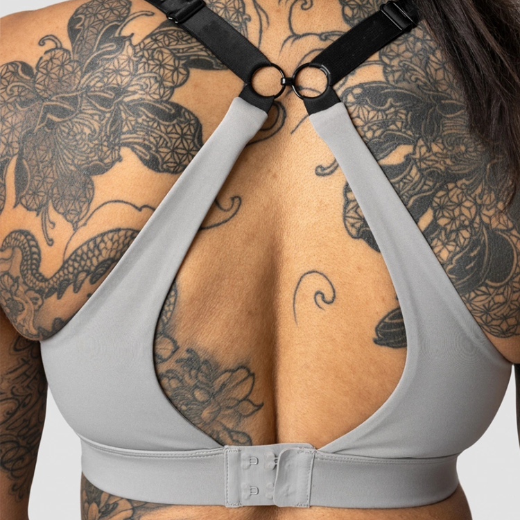 Athletic Custom Adjustable Straps Push Up Sports Bra Front Zipper Yoga Bra For Women detail pictures