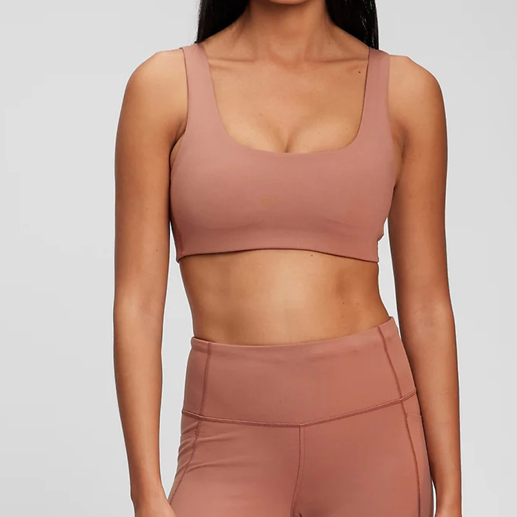 High Quality Sweat Wicking Custom Logo Scoop Neck Women Yoga Sports Bra