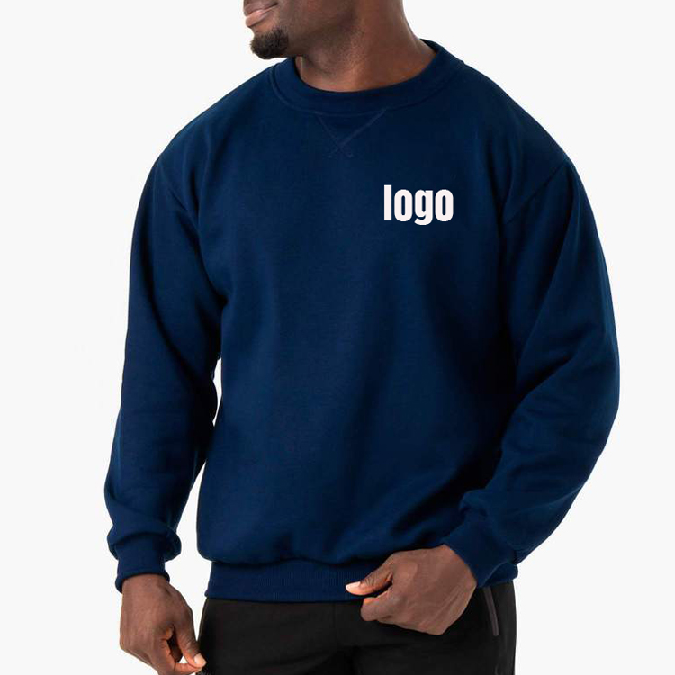 Custom Wholesale lightweight Cotton Spandex Plain Crewneck Sweatshirt For Men Gym Wear