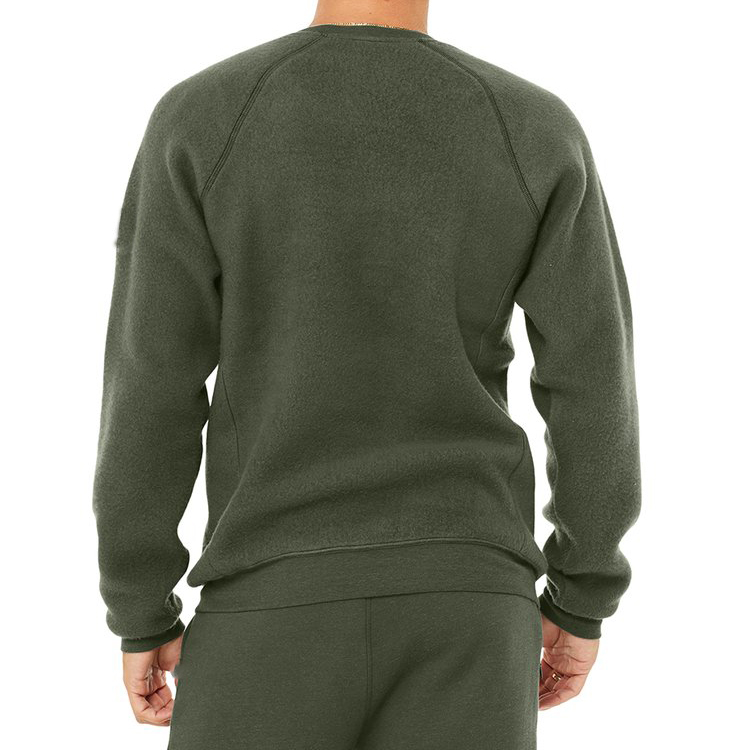 Wholesale Fleece Front Pocket Plain Pullover Crewneck Sweatshirt Custom Logo For Men detail pictures