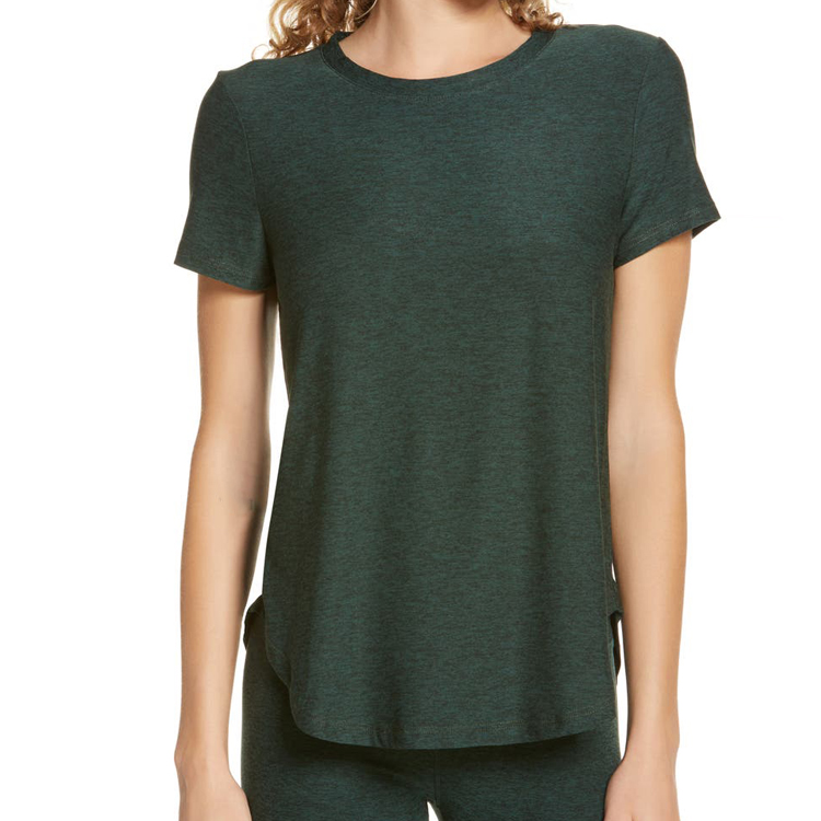 Wholesale Lightweight Quick Dry Polyester Plain Gym T Shirts Custom Printing For Women