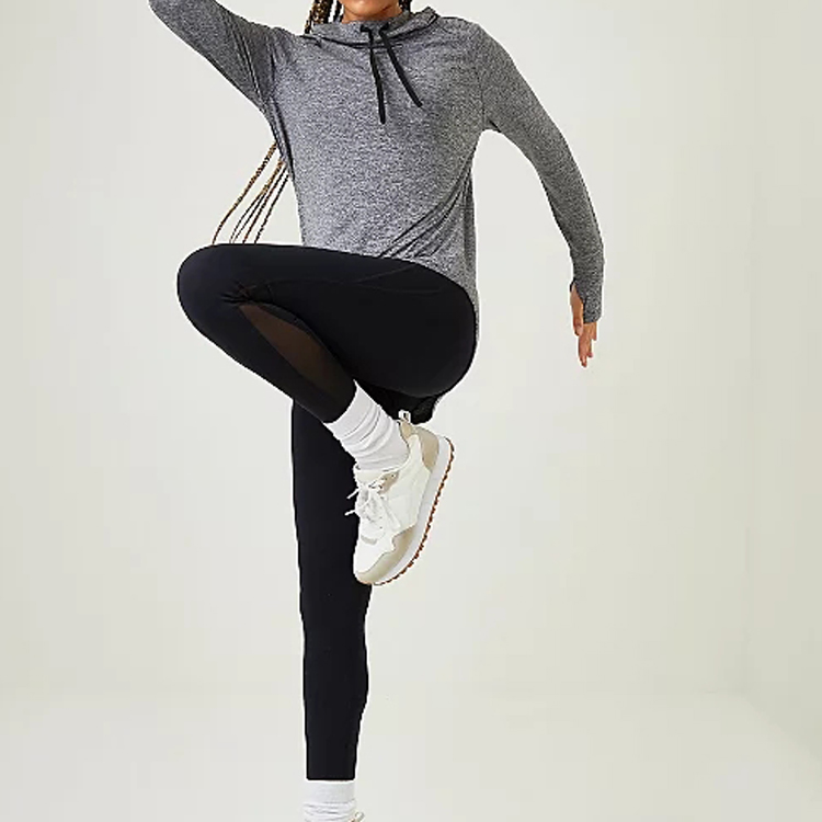Quick Dry Lightweight Custom Logo Printing Women Long Sleeve Hoody Gym Plain T Shirts detail pictures