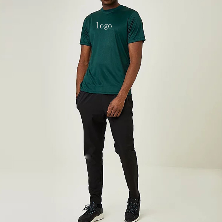 Wholesale Lightweight 92 Polyester 8 Spandex Customized Plain Gym Sports T Shirts For Men detail pictures