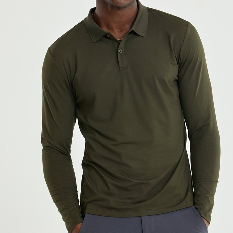 Wholesale Slim Fit  Long Sleeve Man Fitness Sports T Shirts Custom Quick Dry Workout Gym Polo T Shirt