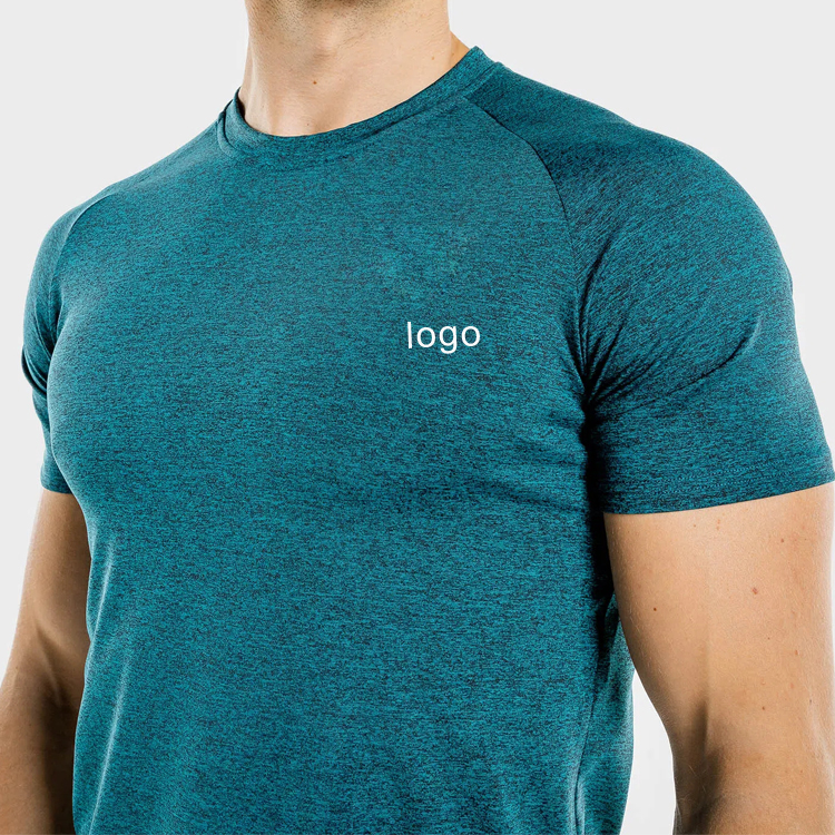 Custom Printing Wholesale Lightweight Men Raglan Sleeve Plain Polyester Gym T Shirts detail pictures