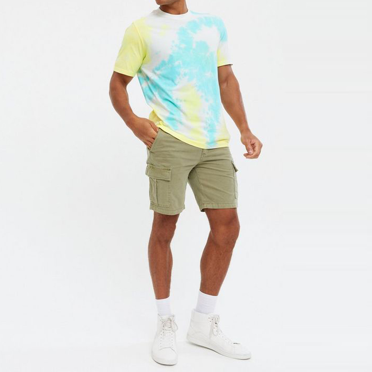 Wholesale Short Sleeves Workout 100 Cotton Tie Dye Gym T Shirts Custom Printing For Men detail pictures