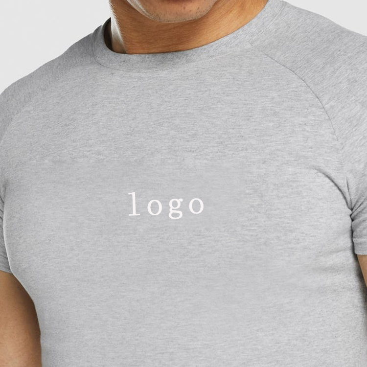 High Quality Bodybuilding Raglan Slim Fit Men Custom Blank Gym Sports T Shirts detail pictures