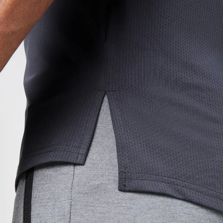 Quick Dry Mesh Fabric Bodybuilding Mens Slim Fit Sport Gym T Shirts Custom Printing detail pictures