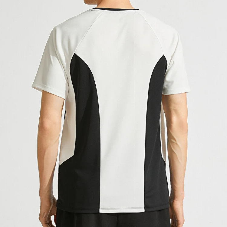 Wholesale Quick Dry Polyester Color Block Gym Athletic T Shirts Custom Printing For Men detail pictures