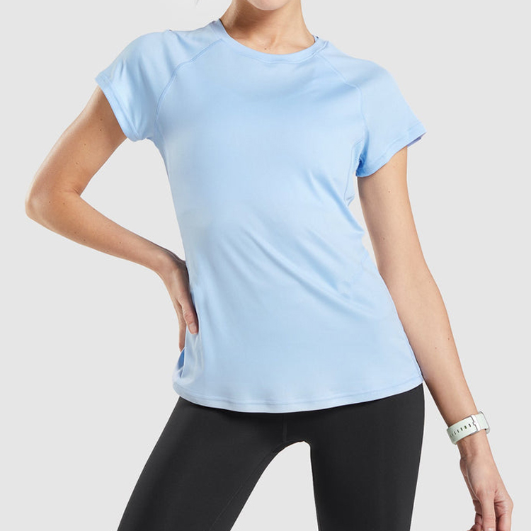High Quality Back Mesh Panel Workout Custom Slim Fit Gym Sports T Shirts For Women