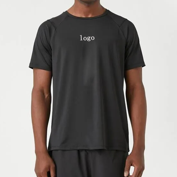 Wholesale Cool Dry Custom Logo Workout Fitness Gym Sports Men Plain T Shirts detail pictures