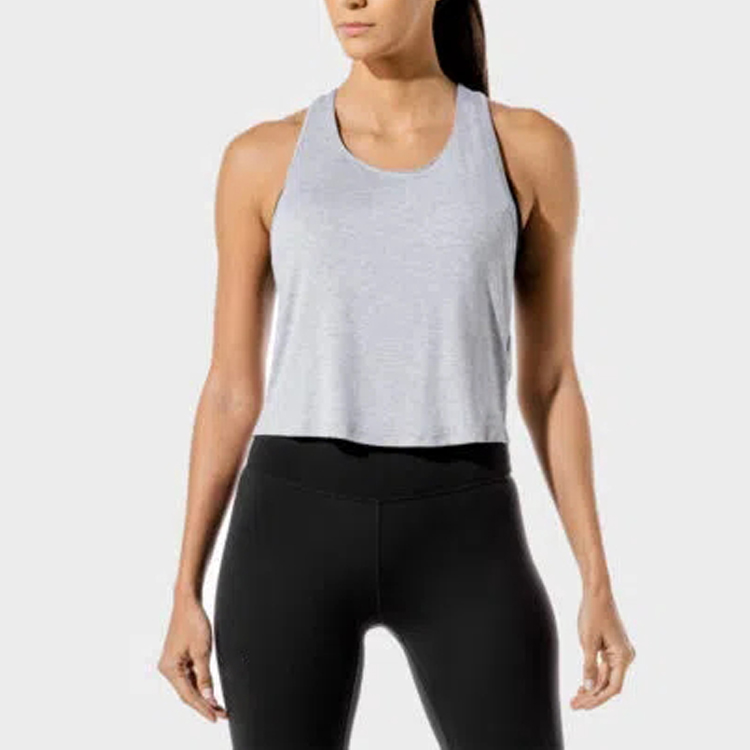 Wholesale Wrap Open Back Custom Printing Crop Gym Fitness Blank Tank Top For Women detail pictures