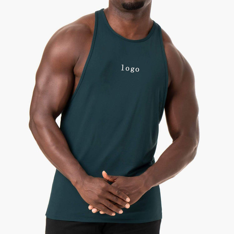OEM Lightweight Muscle Singlets Custom Plain Mens Racer Back Gym Tank Tops detail pictures