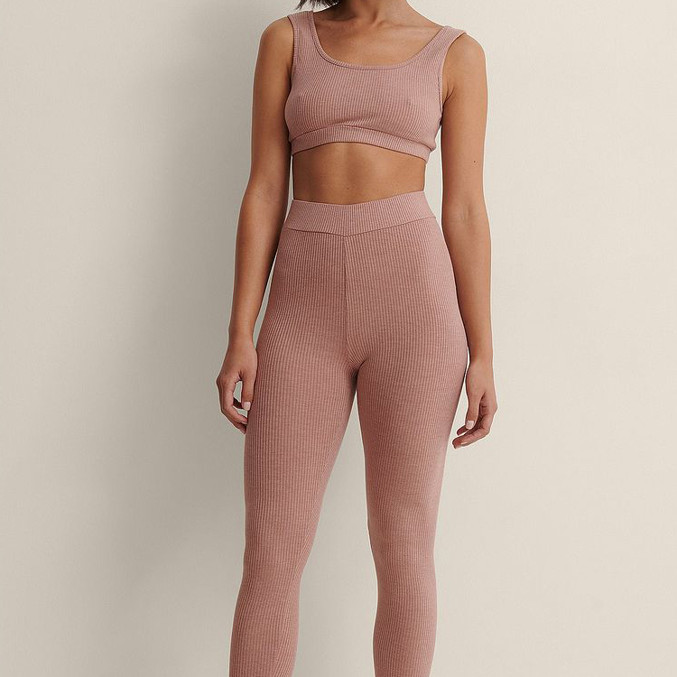 Wholesale Sweat Wicking Yoga Tops Custom Sports Ribbed Crop Tank Top For Women detail pictures