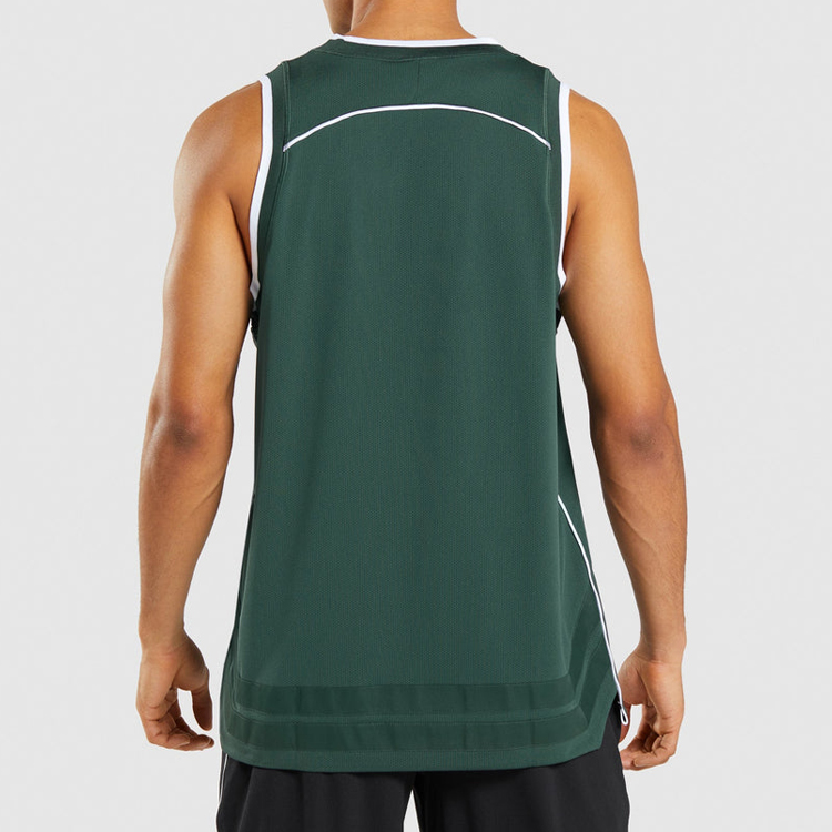 Wholesale Lightweight Mesh Fabric Custom Basketball Sports Gym Plain Tank Tops For Men detail pictures