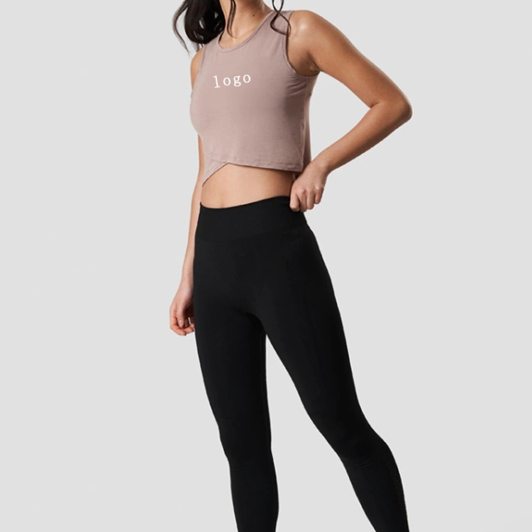 OEM Breathable Blank Sports Athletic Plain Women Crop Gym Tank Tops Custom Logo detail pictures