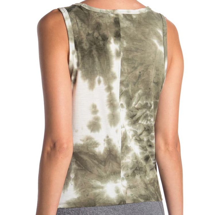 Fashion Design Breathable Tie Front Women Tie Dye Gym Tank Tops Custom Printing detail pictures