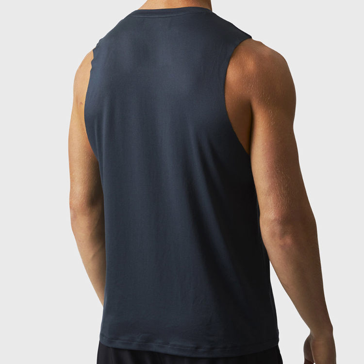 High Quality Cool Dry Cuff Off Arm Hole Custom Sports Fitness Tank Top For Men detail pictures