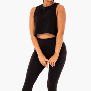 18 Years Factory Adult Yoga Fitness -
 Wholesale Lightweight Workout Black Training High Quality Women Custom Printed Crop Gym Tank Top – AIKA