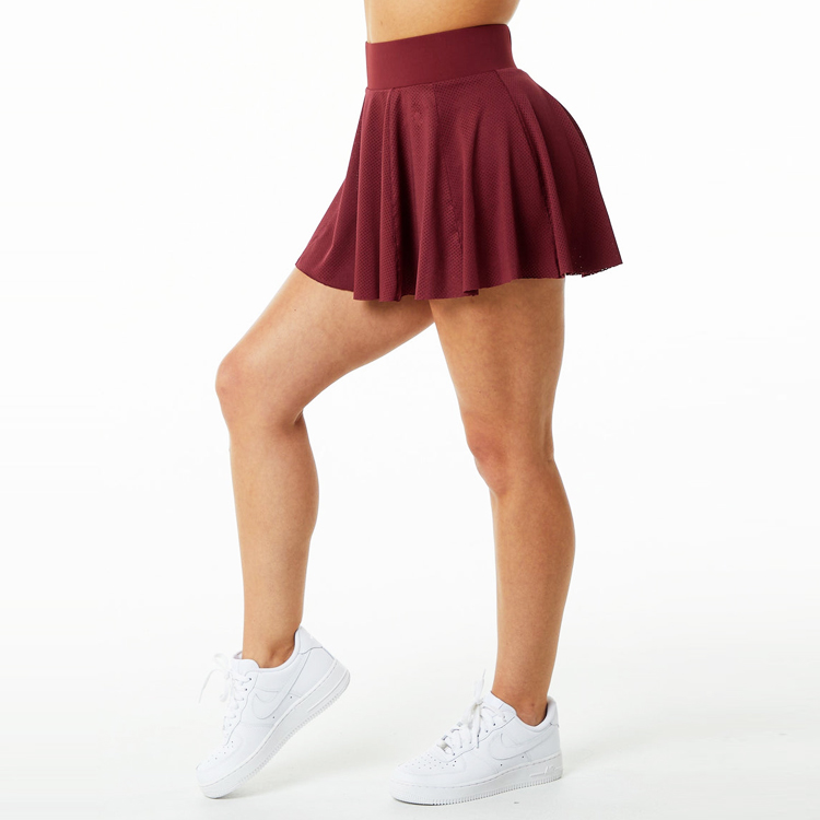 High Quality Custom  2 In 1 Compression Inner Shorts Mesh Golf Tennis Skirt For Women