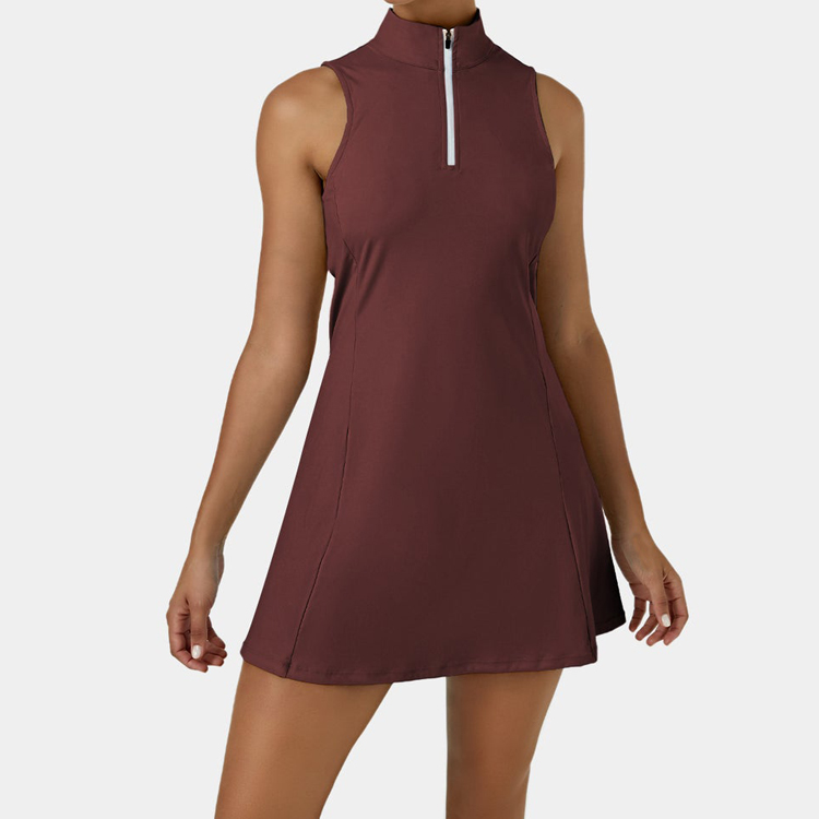 High Quality Tennis Wear Customized Half Zip Golf Skirts Tennis Dress For Women