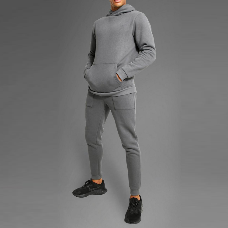 Wholesale Frency Terry Cotton Slim Fit Hoodie Sweatsuit Custom Logo For Men