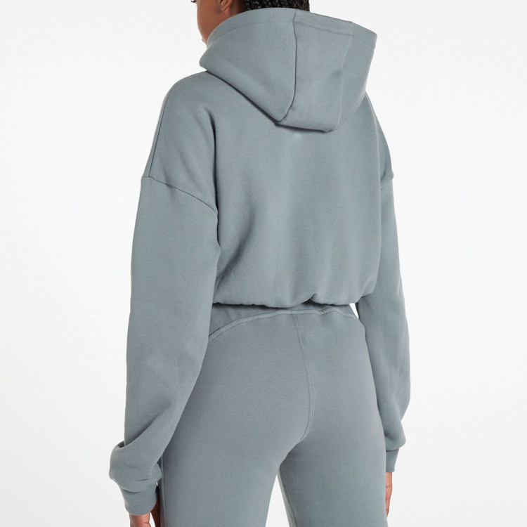 Lightweight Soft Cotton Custom Women Plain Jogger Sweat Suits Gym Workout Tracksuit Set detail pictures