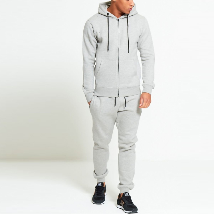 Custom Logo High Quality Gym Running Zip Up Jogger Set Men Slim Fit Workout Tracksuits detail pictures