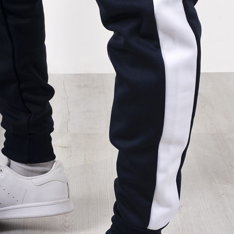 Wholesales Fitness Color Block Slim Fit Jogger Sweatsuit Polyester Tracksuit Set For Men detail pictures