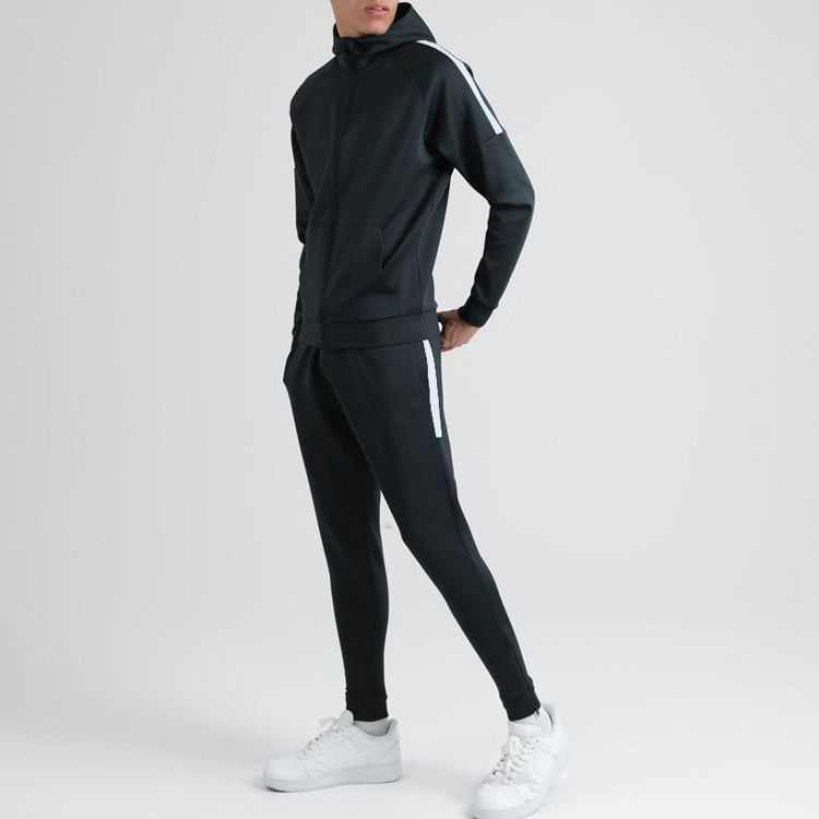 China Manufacturer Custom Logo Men Slim Fit Full Zipper Gym Jogging Tracksuit Sets