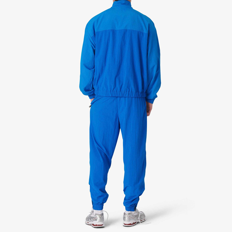 Lightweight Workout Custom Color Block Sports Gym Full Zip Nylon Tracksuits Set For Men detail pictures