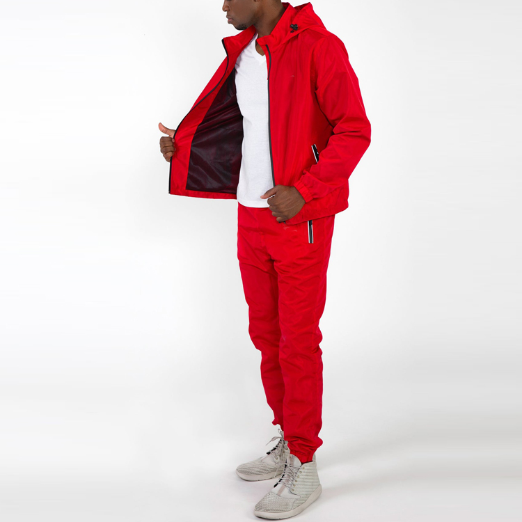 Lightweight Quick Dry Polyester Jogger Track Suit Windbreaker Tracksuit Set For Men detail pictures