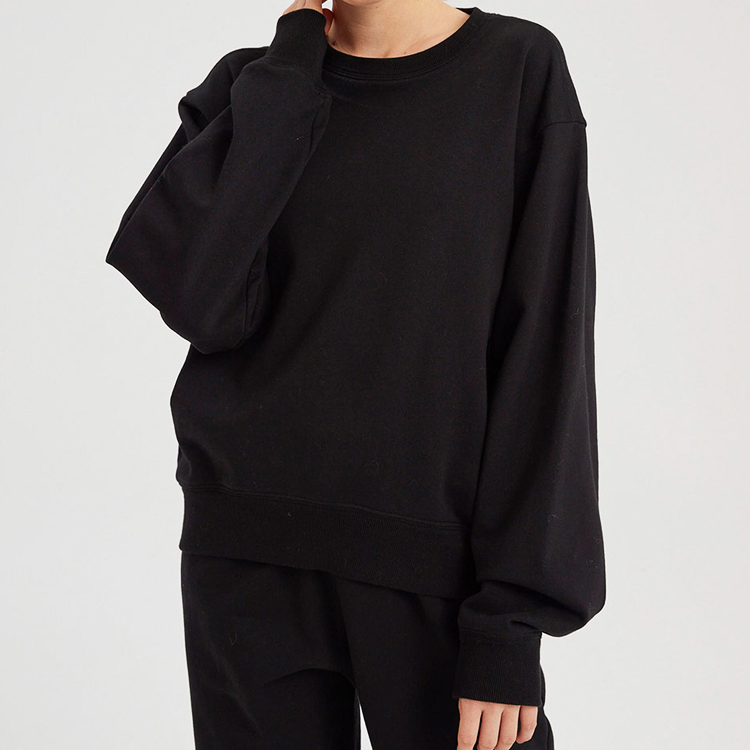OEM 80 Cotton 20 Polyester Crew Neck Women Sweatsuit Custom Jogger Tracksuit Set detail pictures
