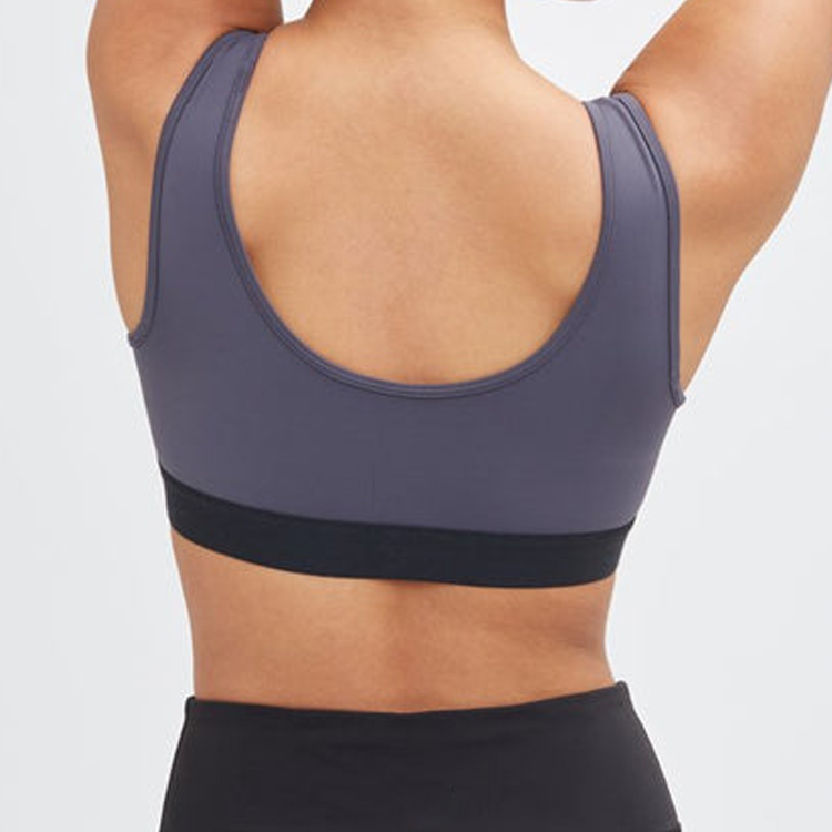 High Quality Stretchable Color Block Scoop Push Up Women Yoga Sports Bra Custom Printing detail pictures