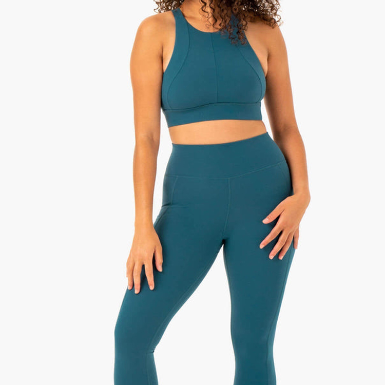 New Trendy Custom Back Key Hole High Impact Adjustable Strips Yoga Sports Bra For Women detail pictures