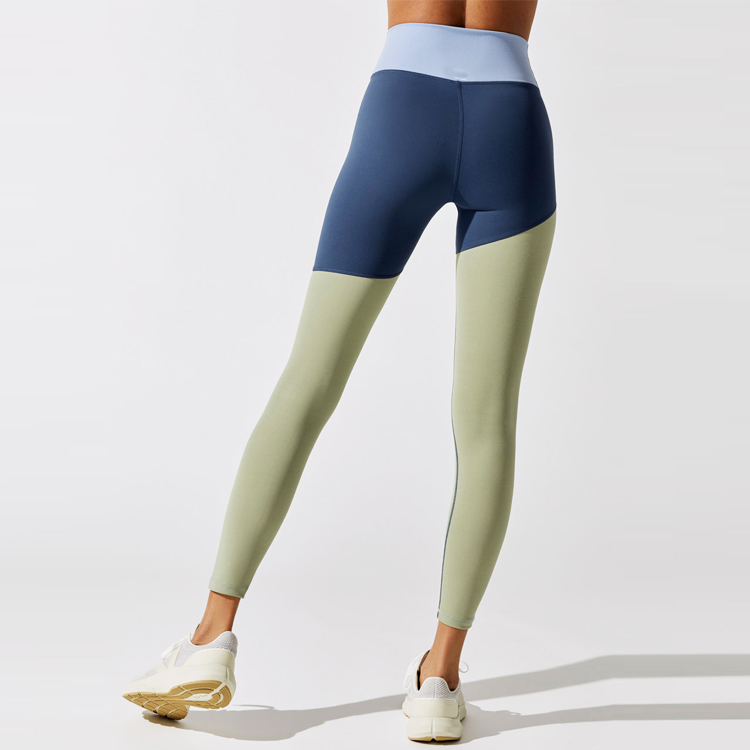 High Waist Color Block Splice Women V Waist Sports Fitness Leggings Yoga Tights detail pictures