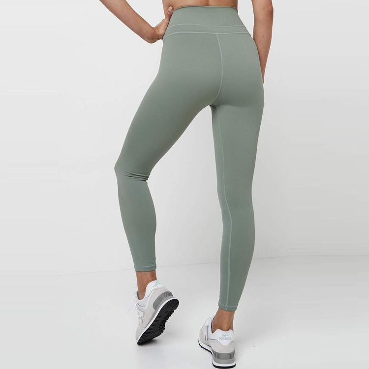Custom High Waist Polyester Spandex Fitness Workout Yoga Leggings For Women detail pictures